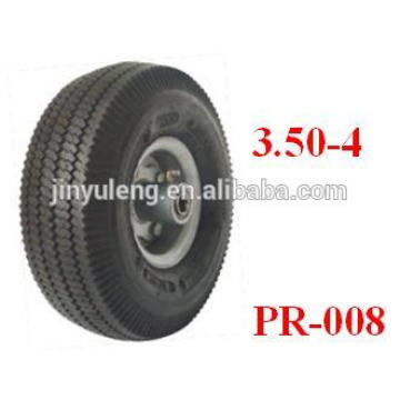 Rodas pneumáticas de borracha 10x3.50-4 para carrinho de mão / carrinho de mão